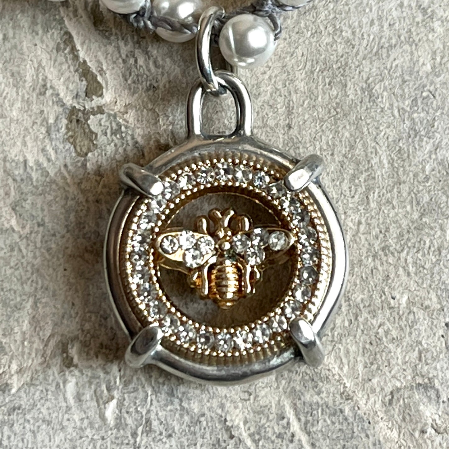 Blingy Bee Button Necklace