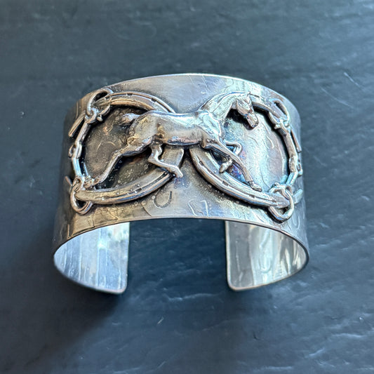 Double Luck Horseshoe Cuff Bracelet