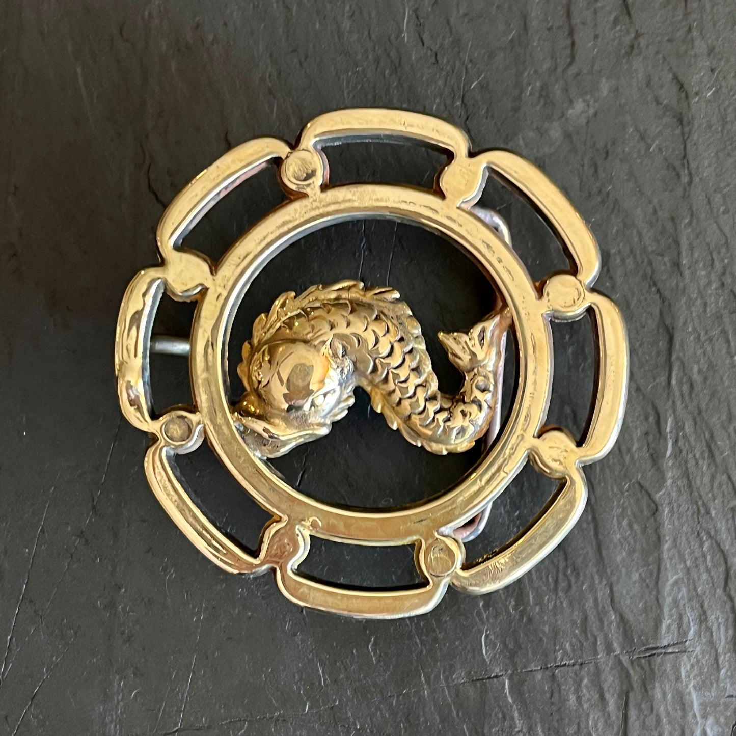 Brass Koi Fish Belt Buckle