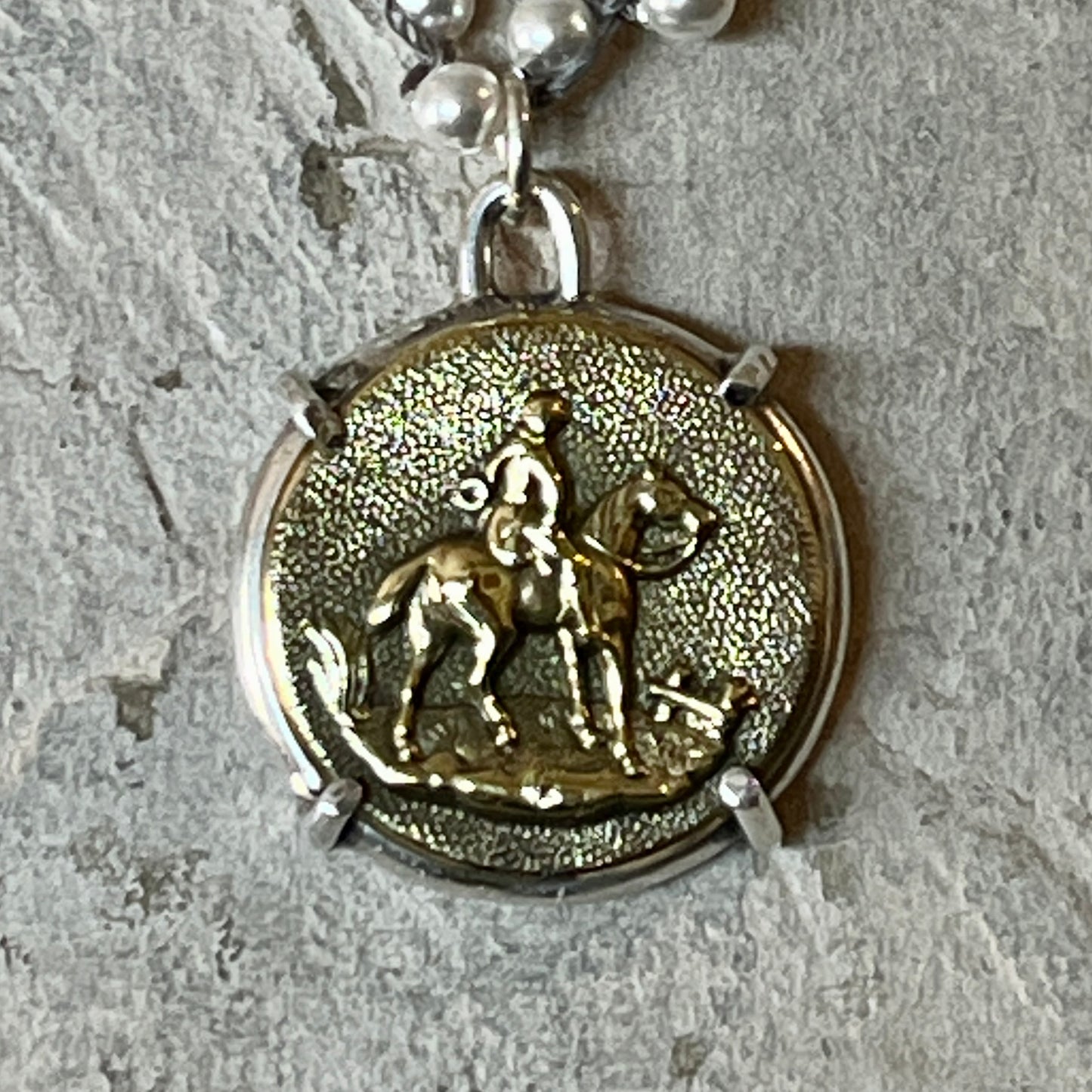 Vintage Foxhunting Button Necklace