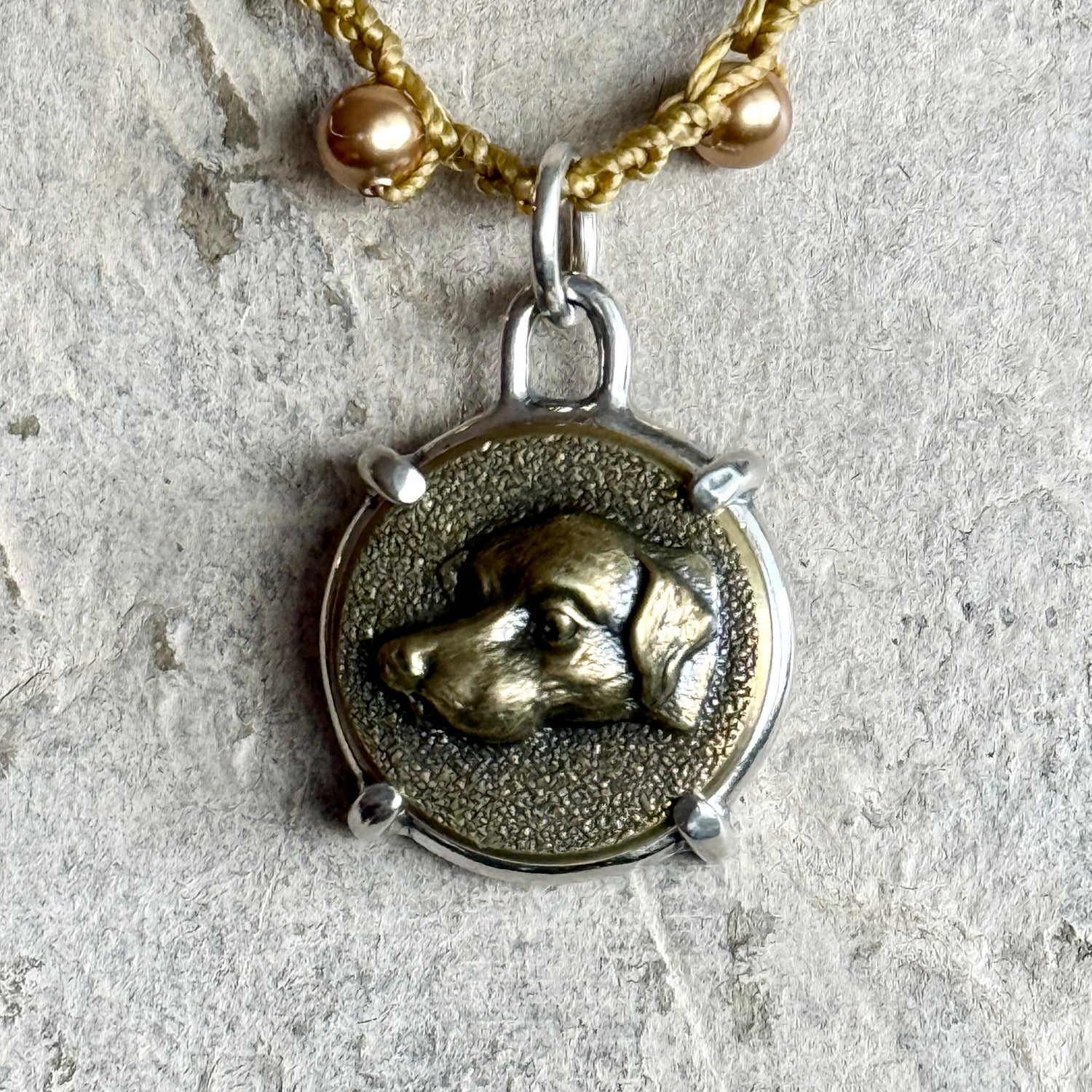 Little Lovely Dog Head Button Necklace