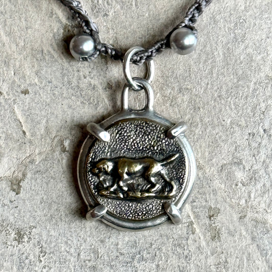 Little Lovely Hunting Dog Button Necklace