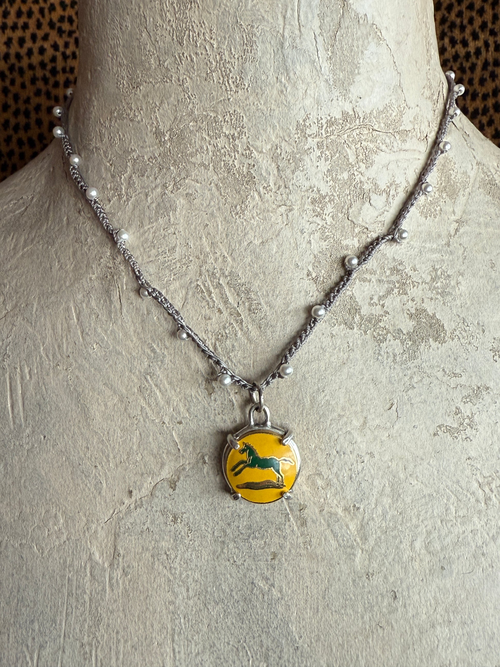 Little Lovely Yellow Enamel Horse Necklace