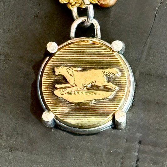 Little Lovely Zoomy Dog Button Necklace