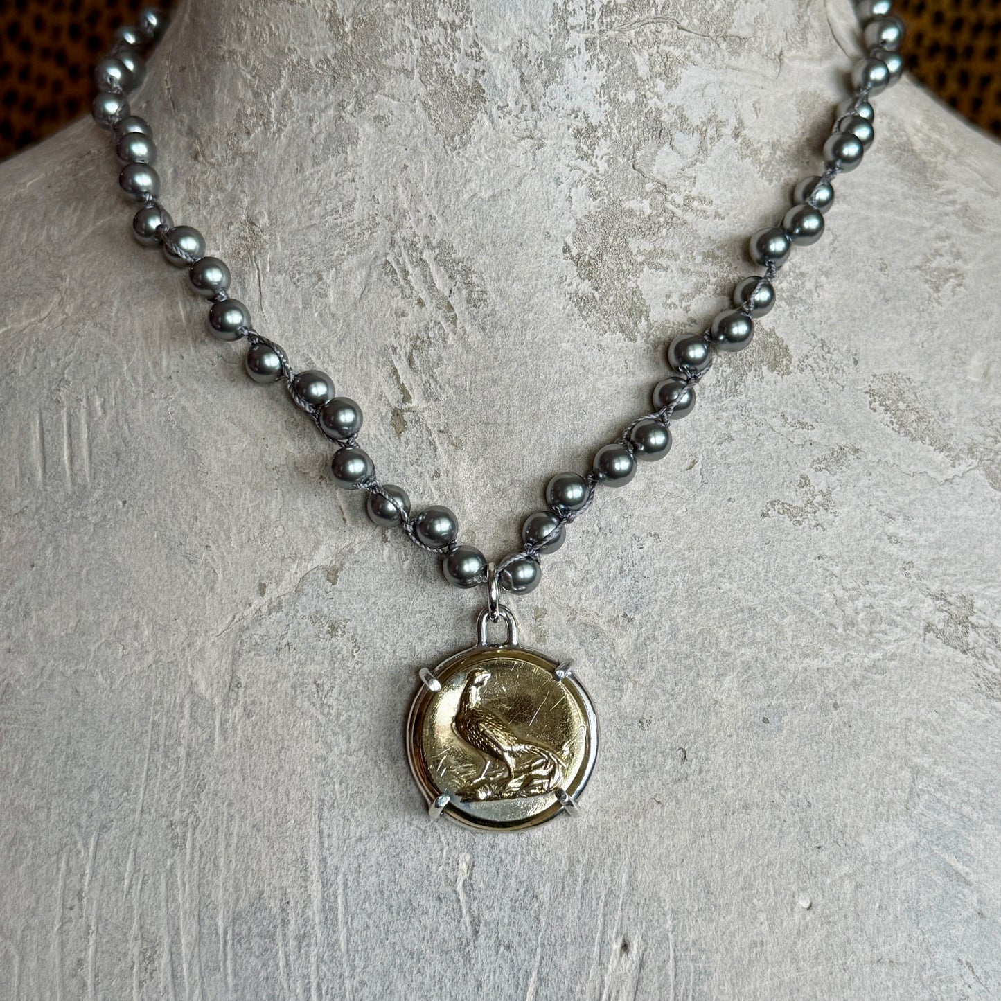 Fancy Pheasant Button Necklace
