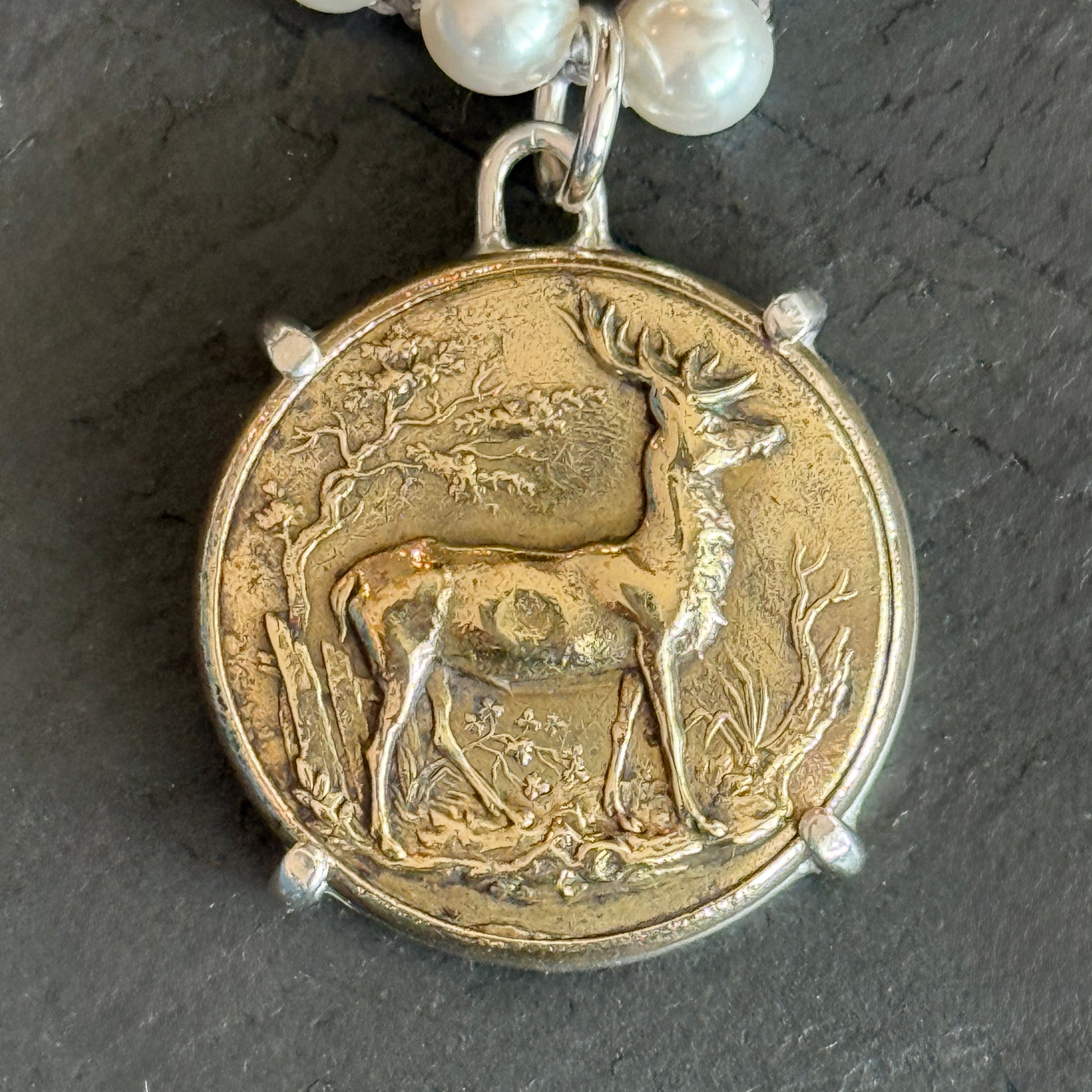 Stunning Stag Button Necklace