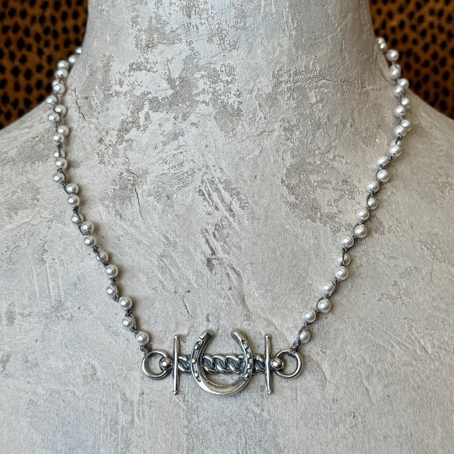 Lucky Snaffle on Pearls Necklace