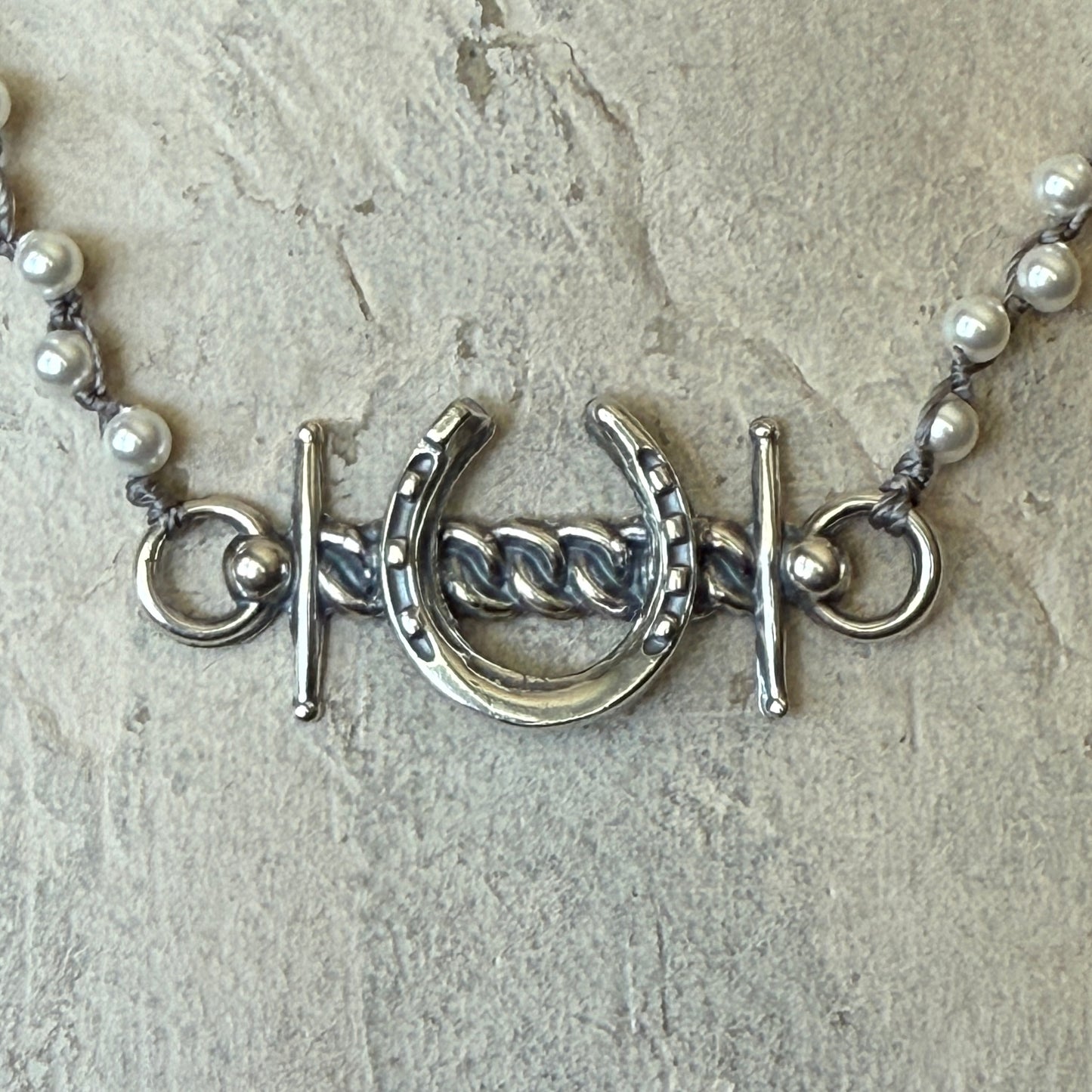 Lucky Snaffle on Pearls Necklace