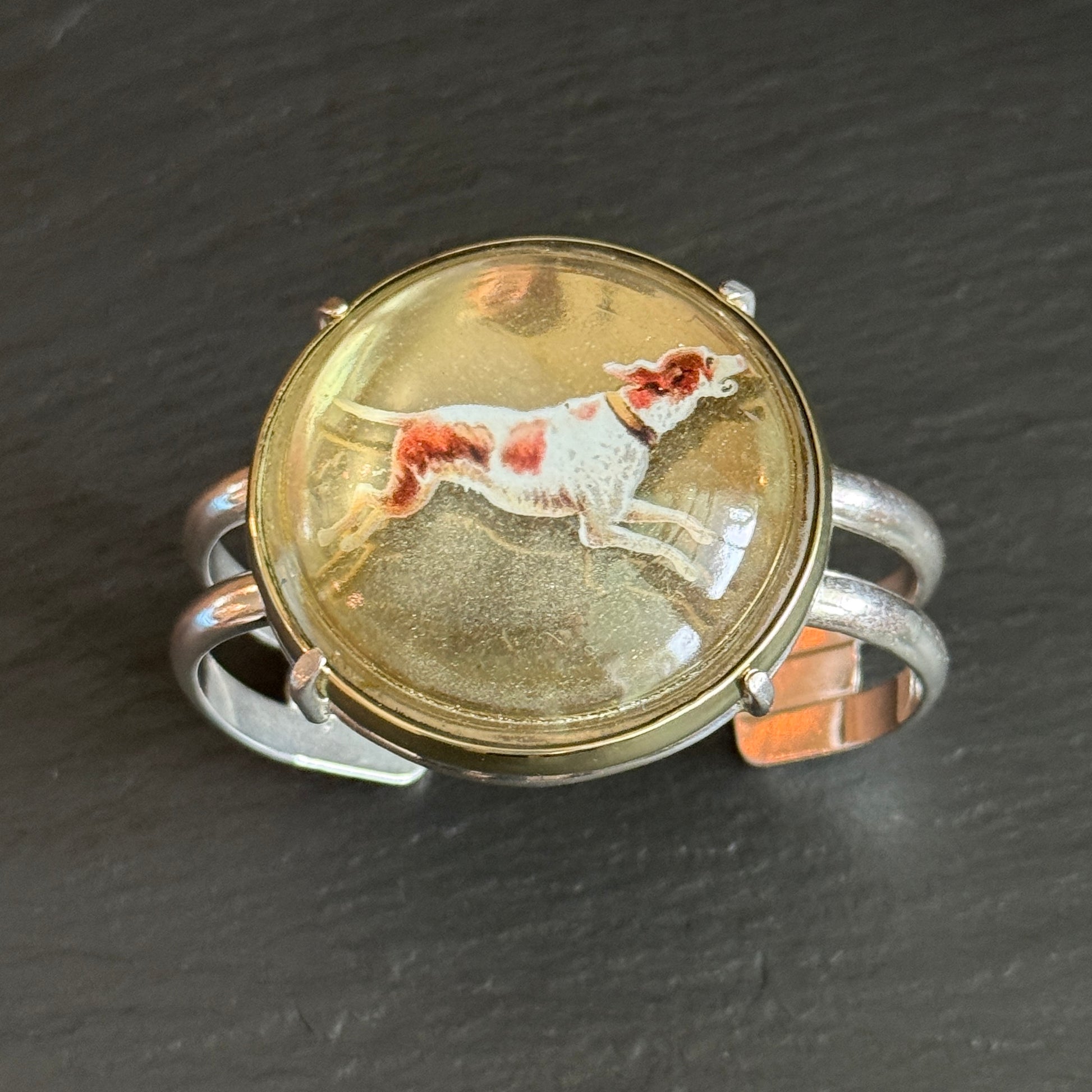 Full Cry Foxhound  Rosette Cuff Bracelet