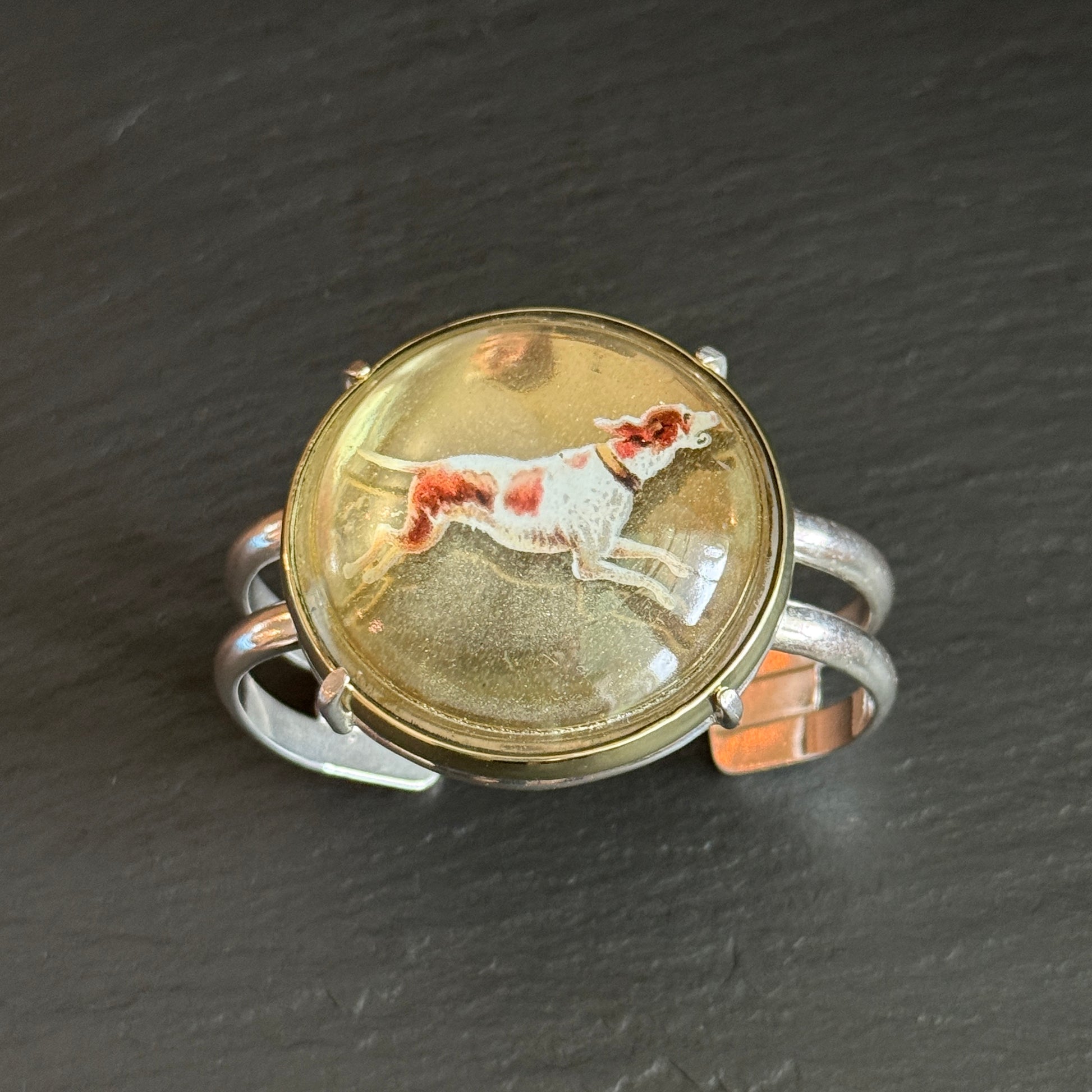 Full Cry Foxhound  Rosette Cuff Bracelet