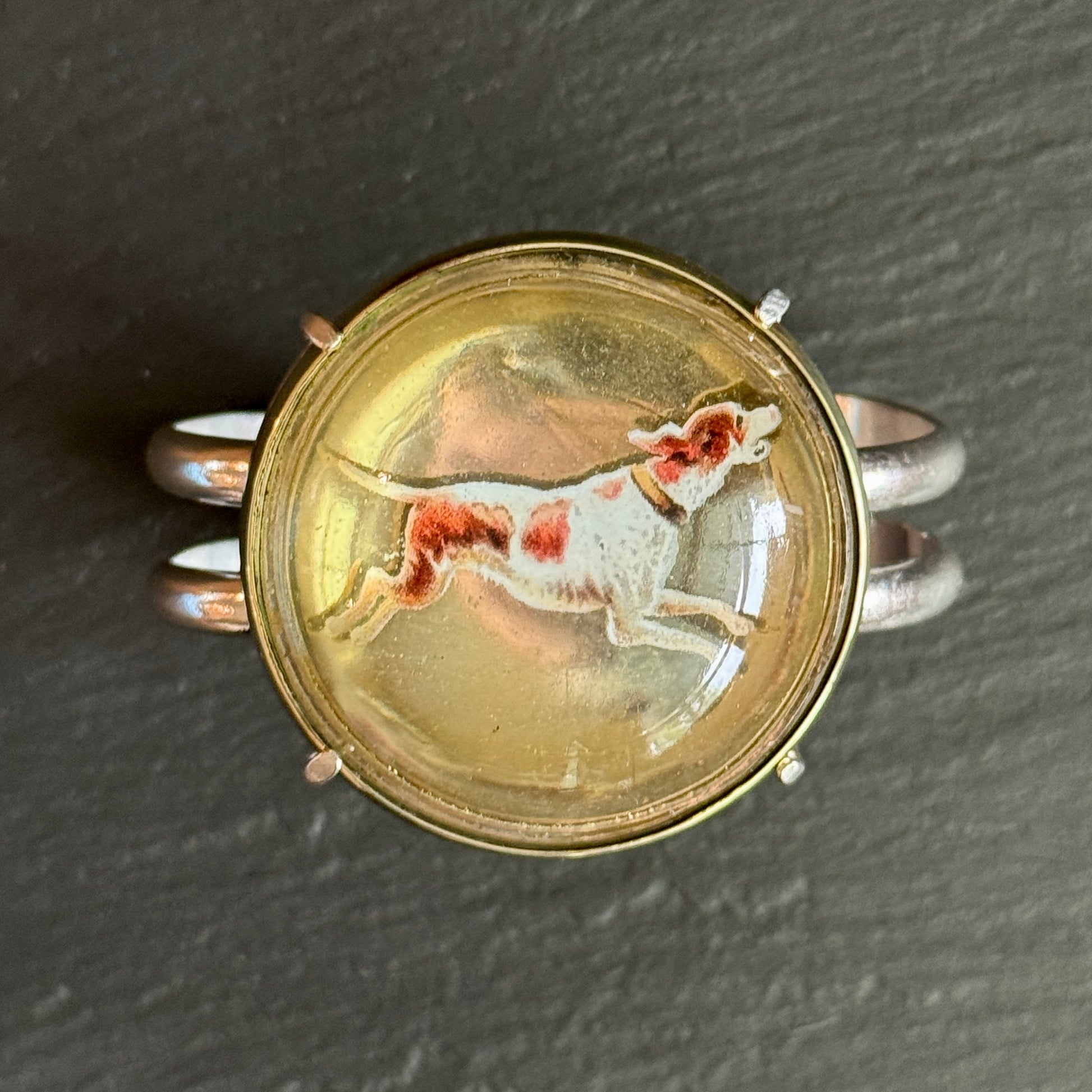 Full Cry Foxhound  Rosette Cuff Bracelet