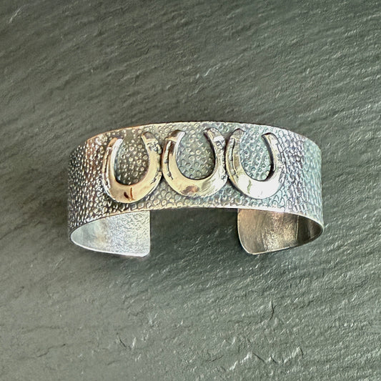 Sterling Triple Horseshoe Cuff Bracelet