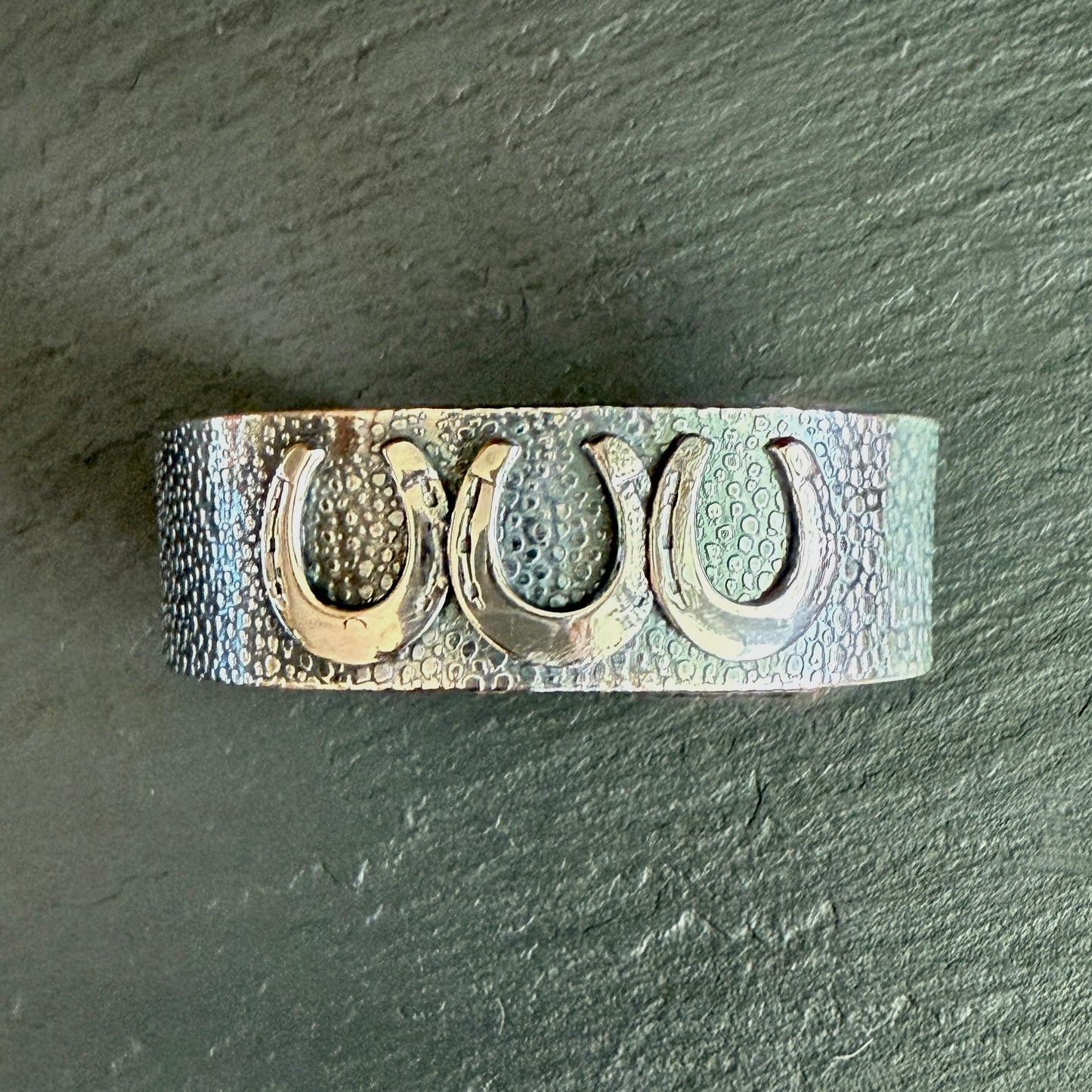 Sterling Triple Horseshoe Cuff Bracelet