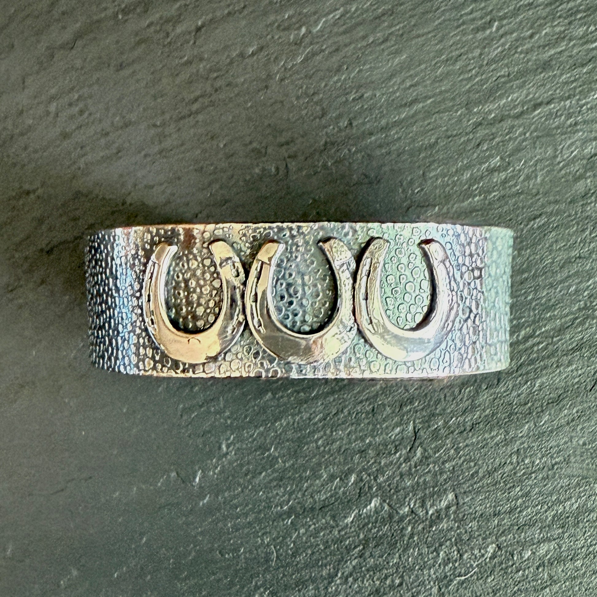 Sterling Triple Horseshoe Cuff Bracelet