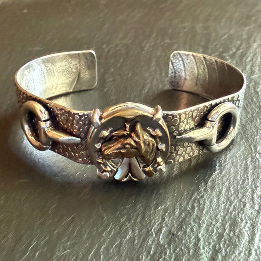 Beautiful Vintage Button Horse Bracelet