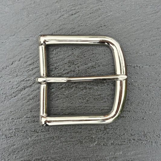 Nickel Plated Brass Heel Bar Belt Buckle (fits 2 inch belt)