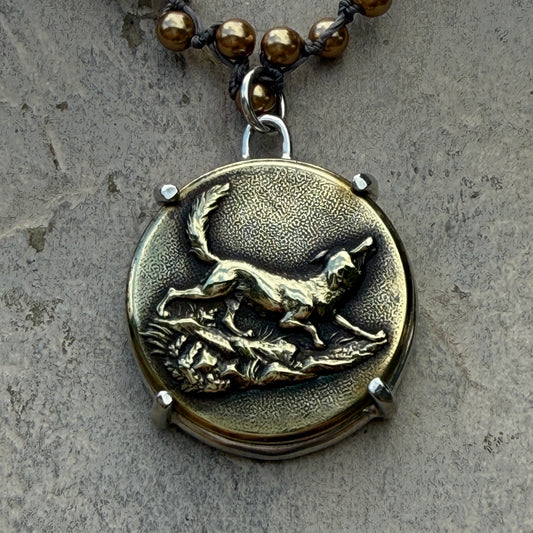 Fancy Fox Button Necklace