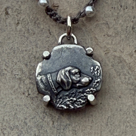 Little Lovely Brass Hunter Dog Necklace