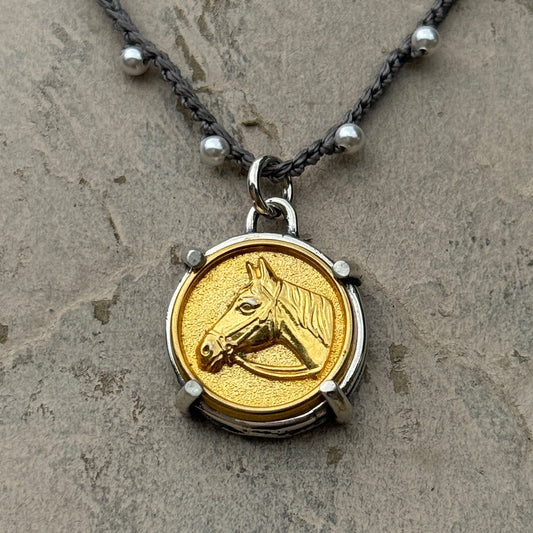 Little Lovely Brass Horse Head Necklace