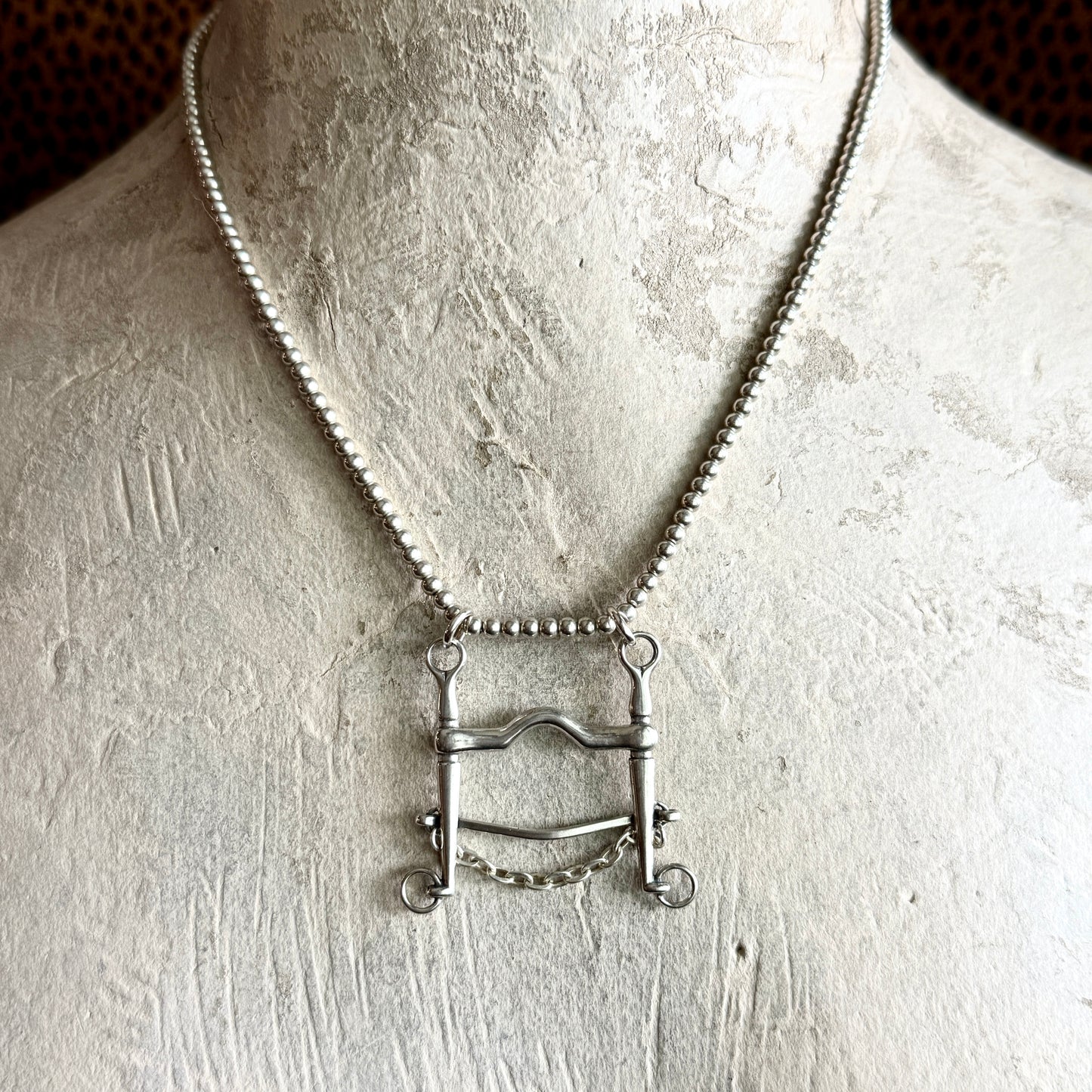 Sterling Silver Curb Bit Necklace