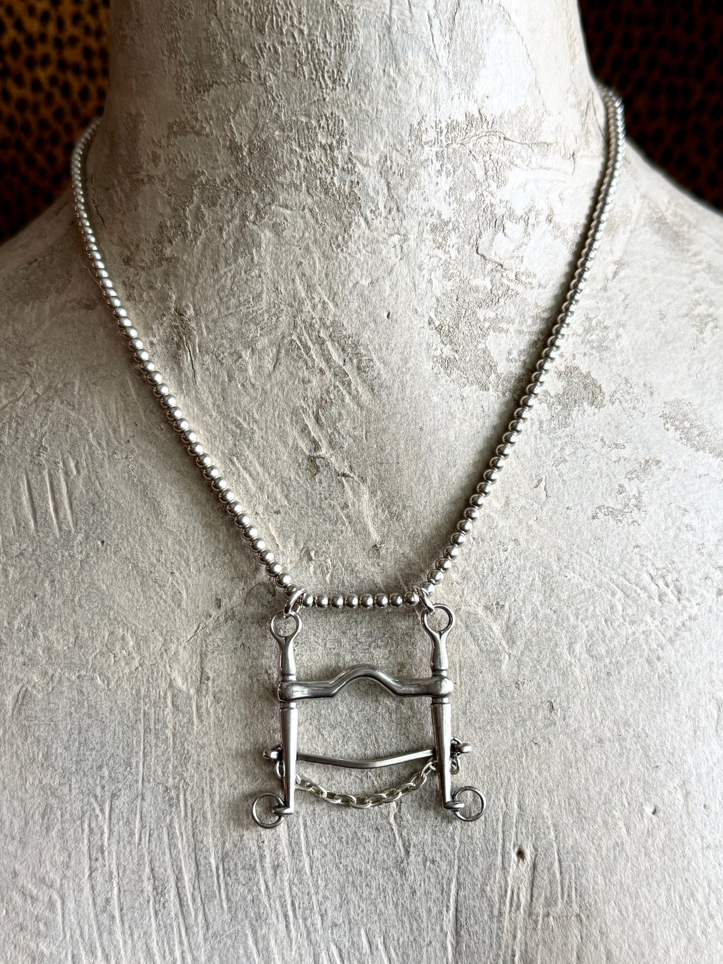 Sterling Silver Curb Bit Necklace