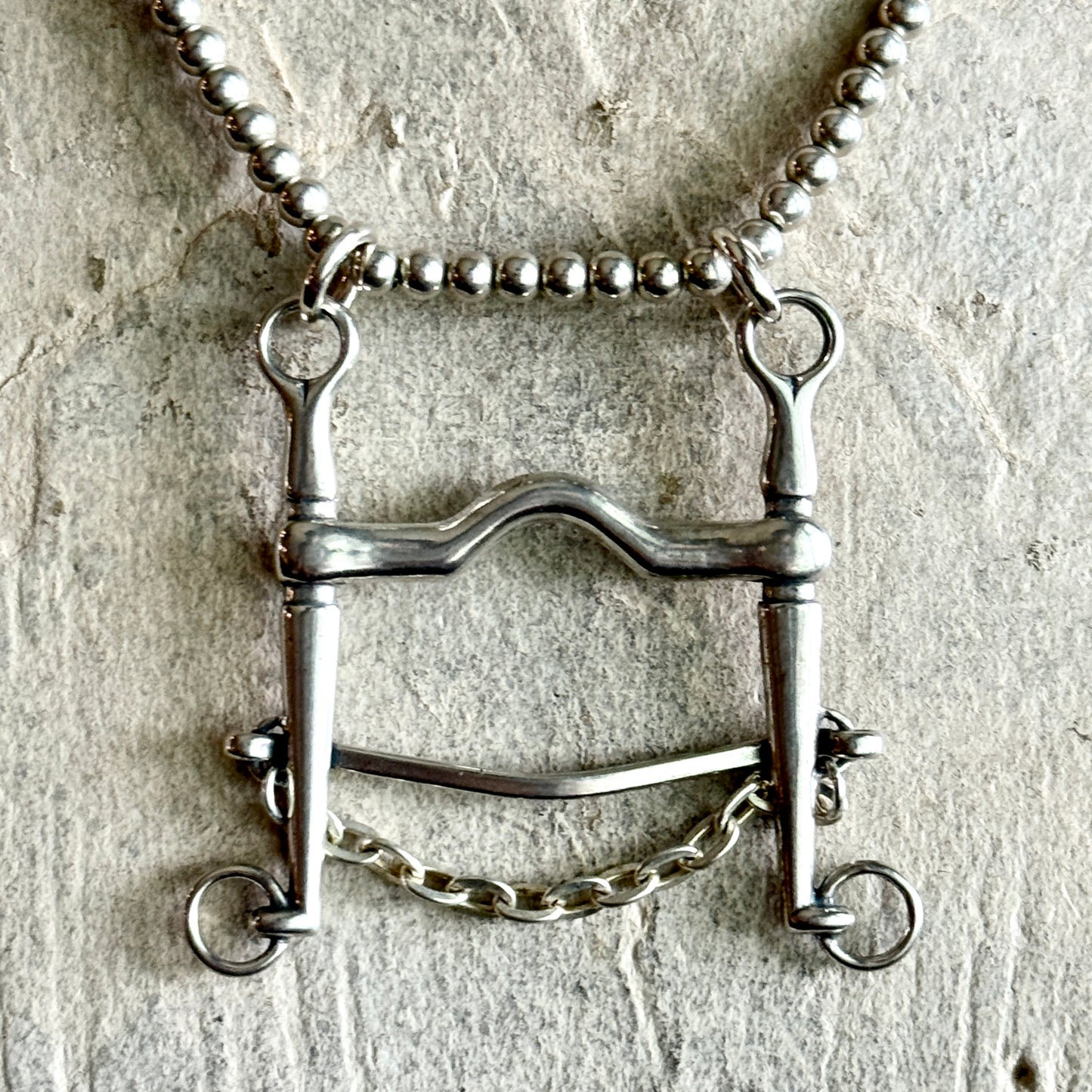 Sterling Silver Curb Bit Necklace