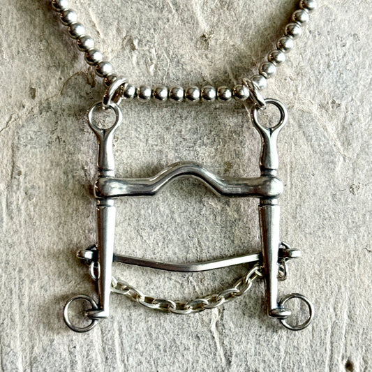 Sterling Silver Curb Bit Necklace