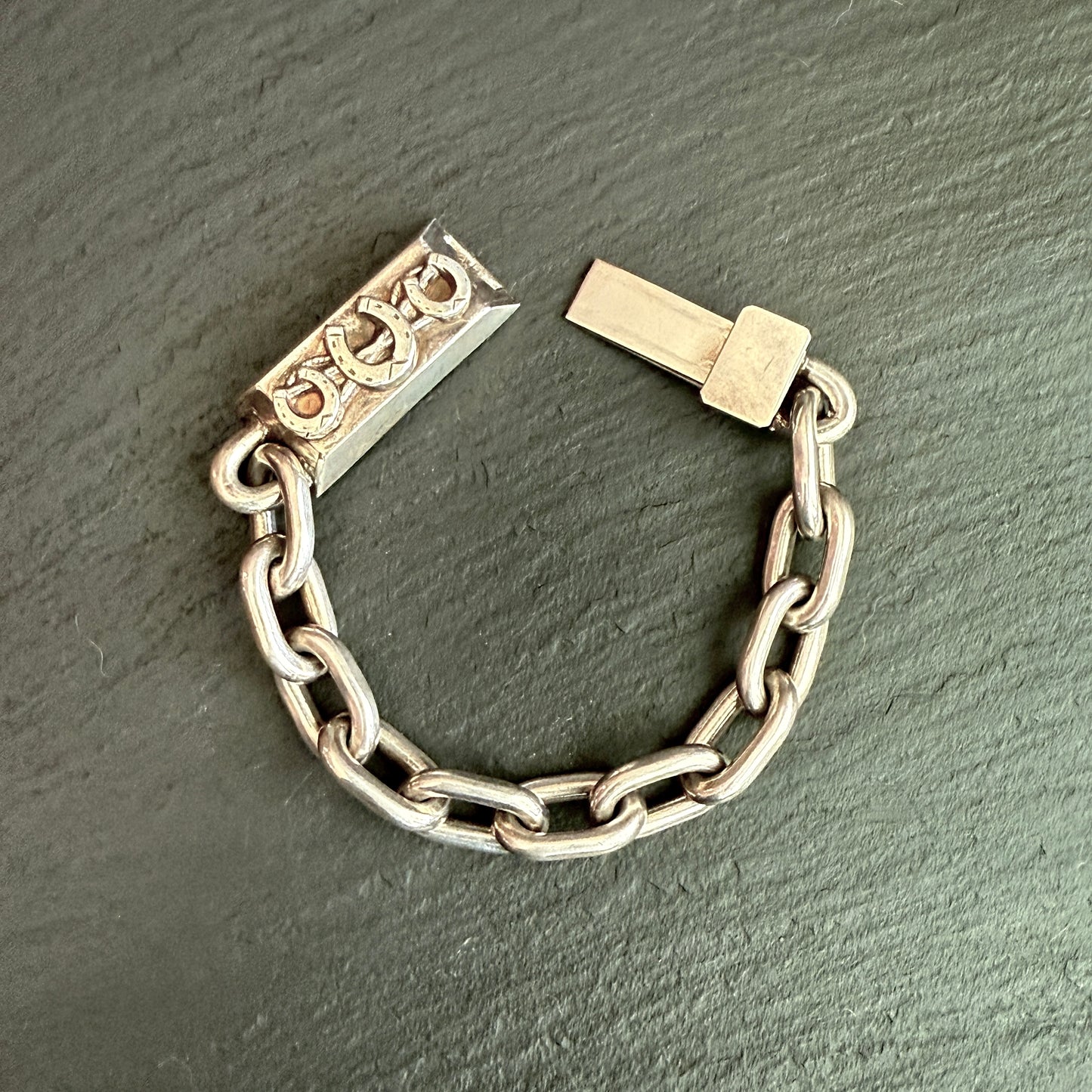 Heavy Sterling Triple Horshoe Cuff Bracelet