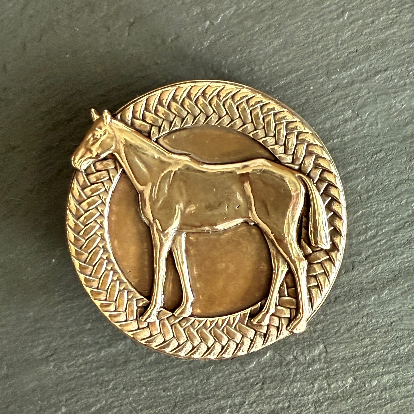 Basketweave Horse Belt Buckle (fits up to 1.5" belt)