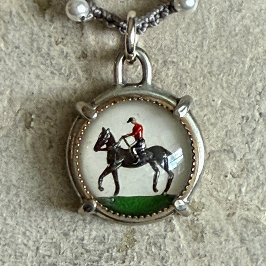 Little Lovely Crystal Walking Horse Necklace