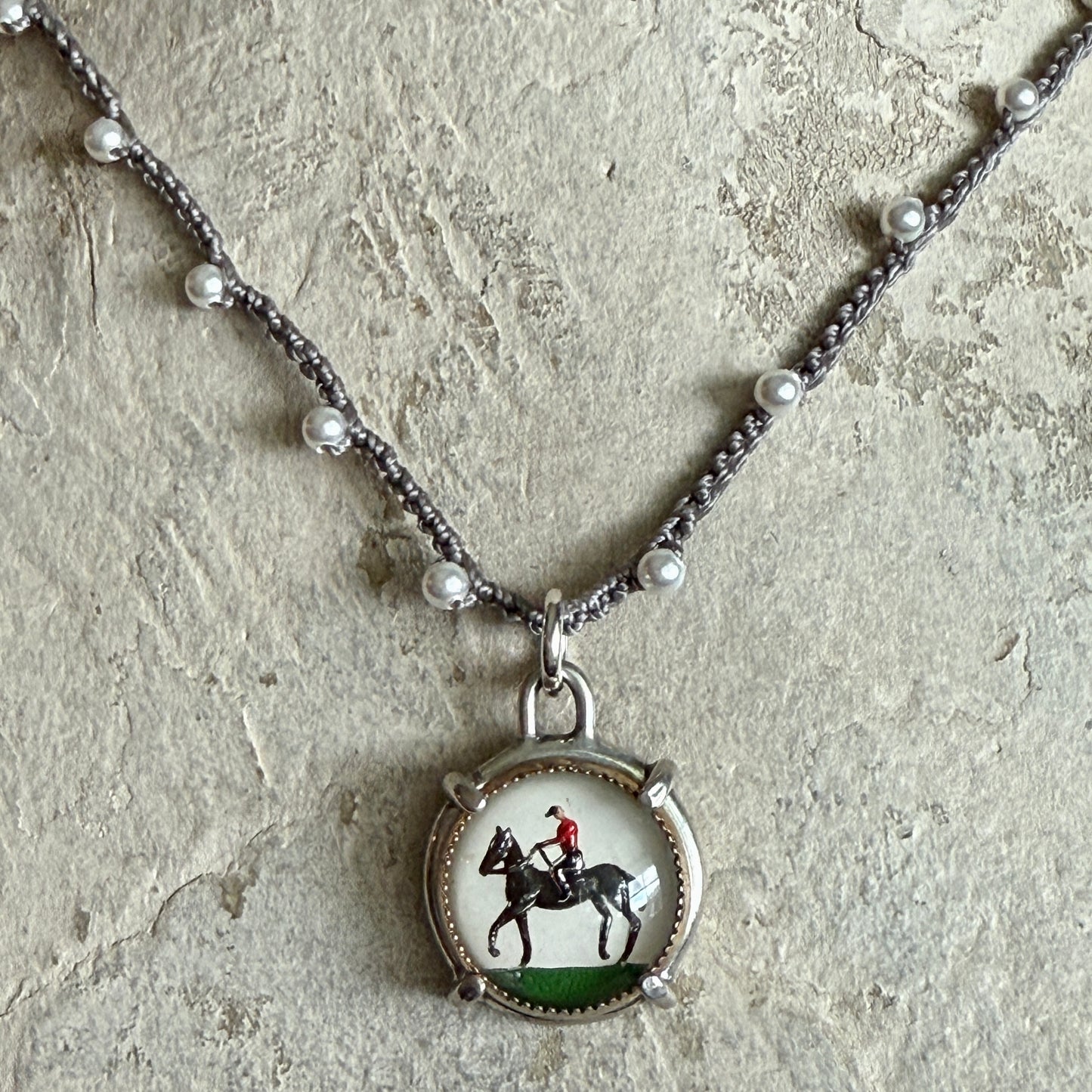 Little Lovely Crystal Walking Horse Necklace