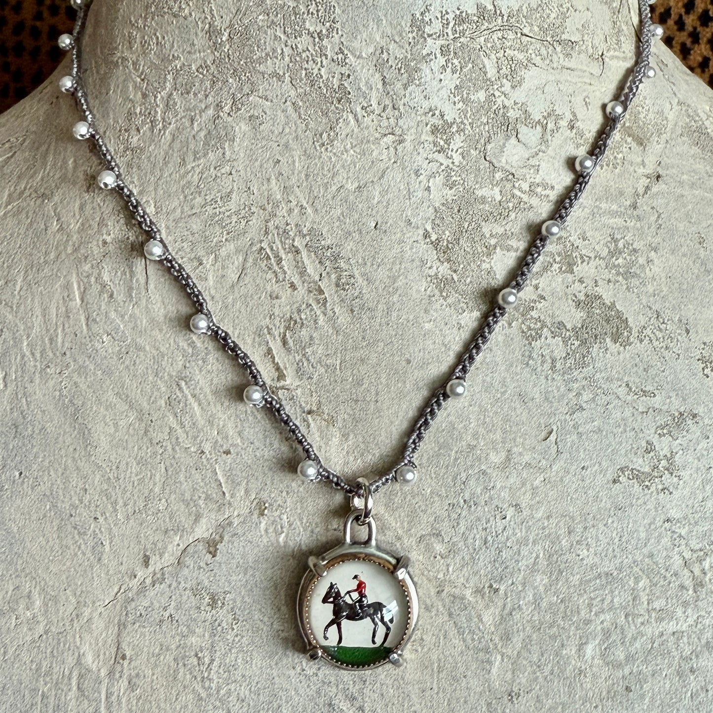 Little Lovely Crystal Walking Horse Necklace