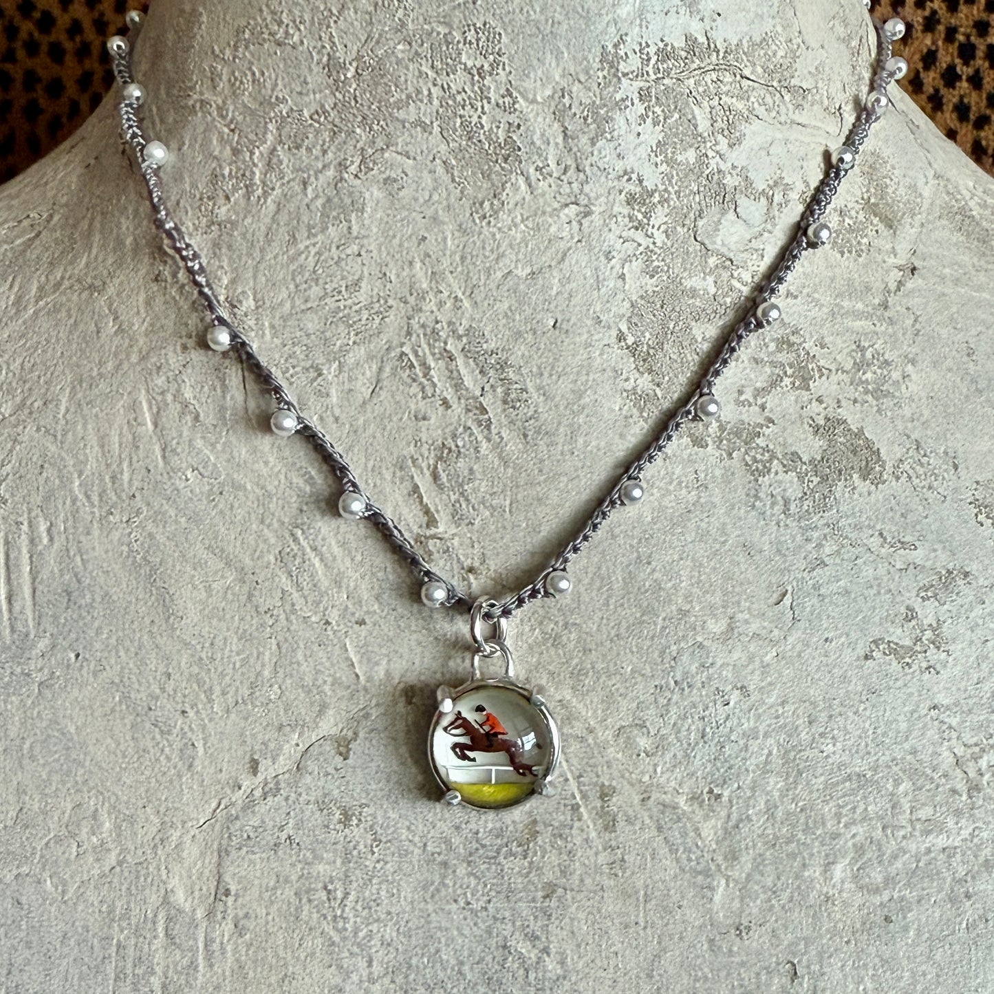 Little Lovely Crystal Jumping Horse Necklace