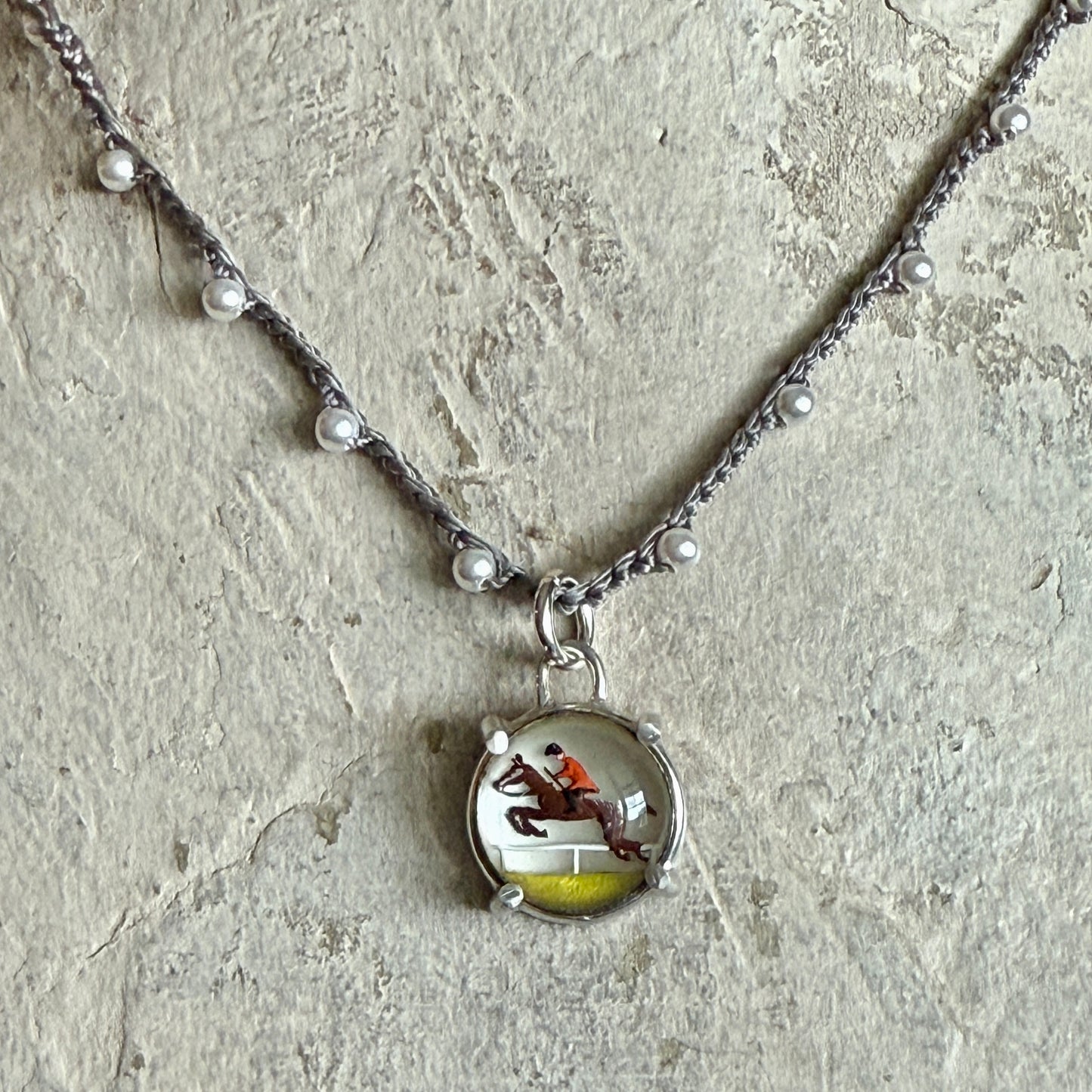 Little Lovely Crystal Jumping Horse Necklace