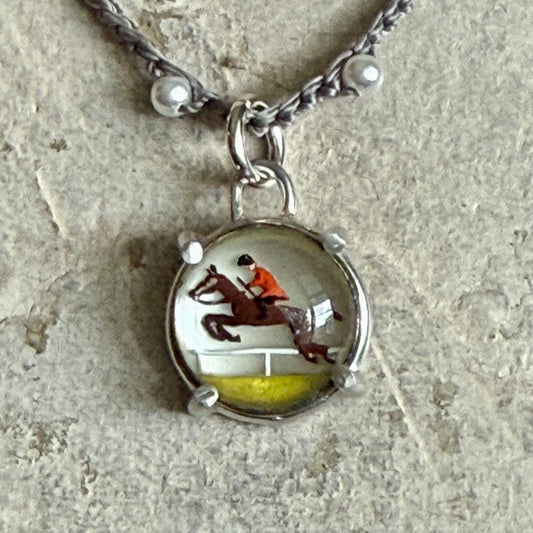 Little Lovely Crystal Jumping Horse Necklace