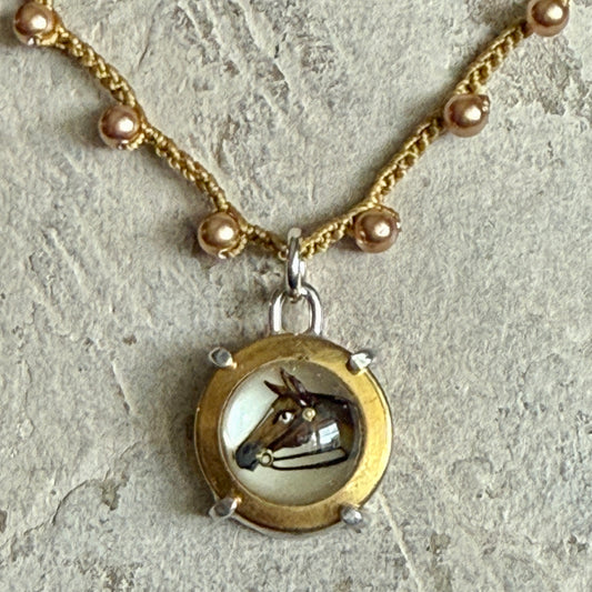 Little Lovely Crystal Bay Horse Head Necklace