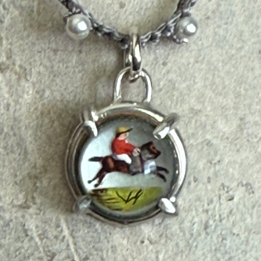 Little Lovely Crystal Leaping Horse Necklace