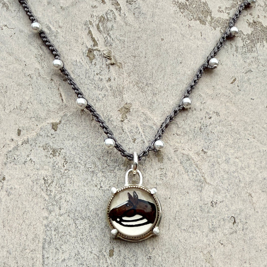 Little Lovely Crystal Horse Head Necklace