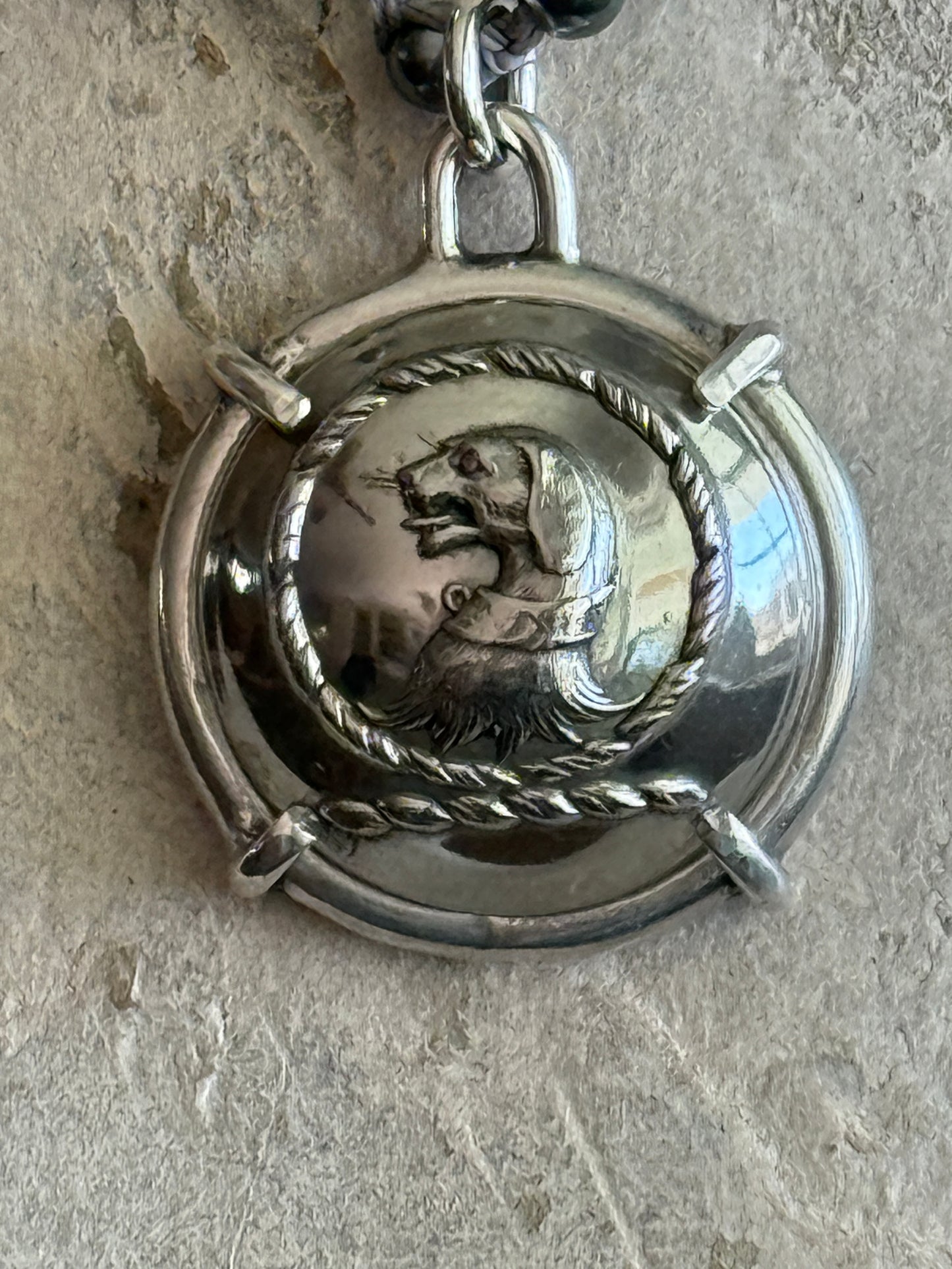 Fierce Dog Livery Button Necklace