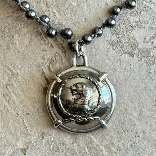 Fierce Dog Livery Button Necklace