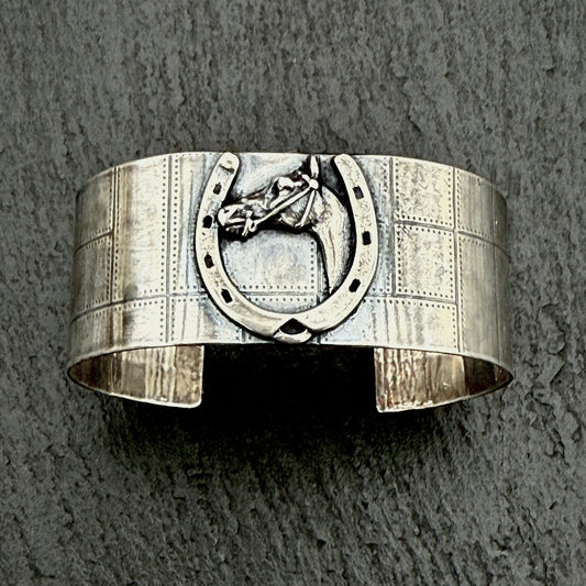 Horse Head and Shoe Cuff Bracelet