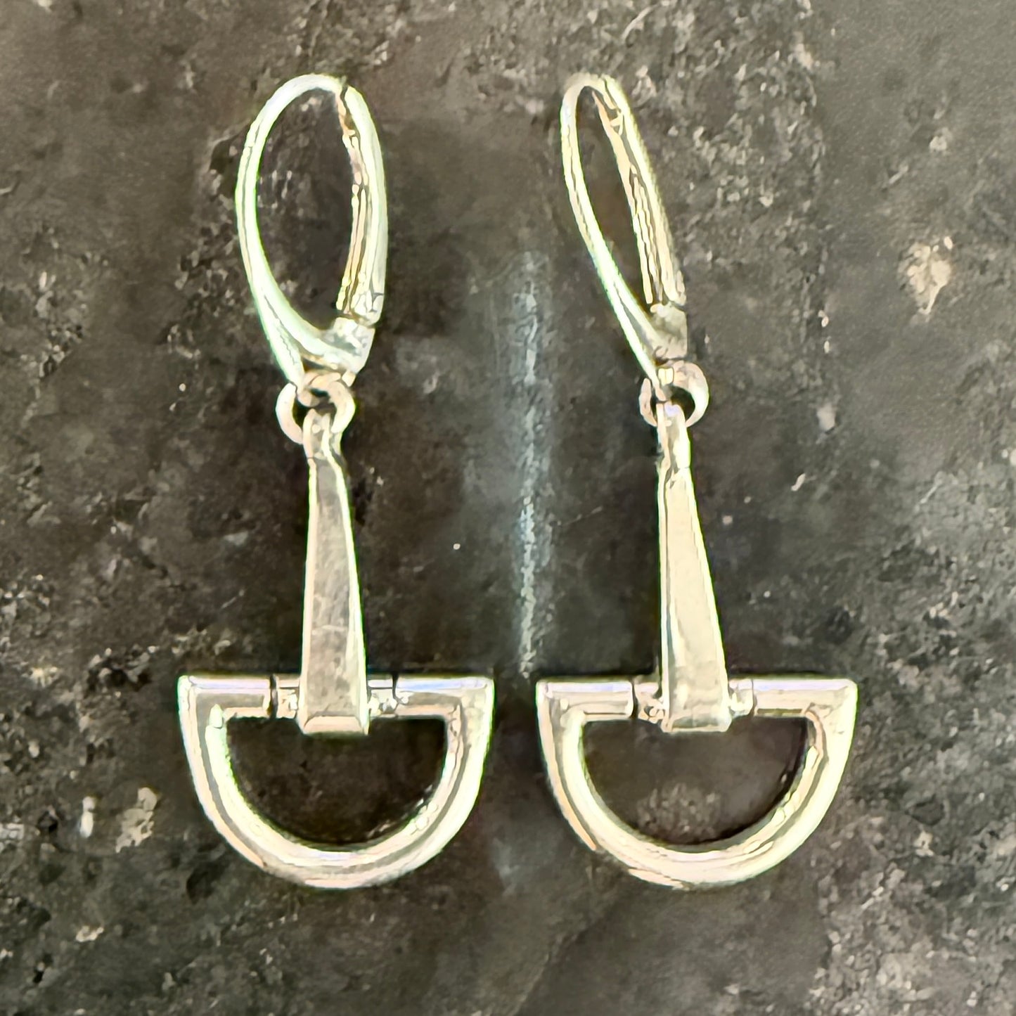 Sterling Silver D Ring Snaffle Earrings