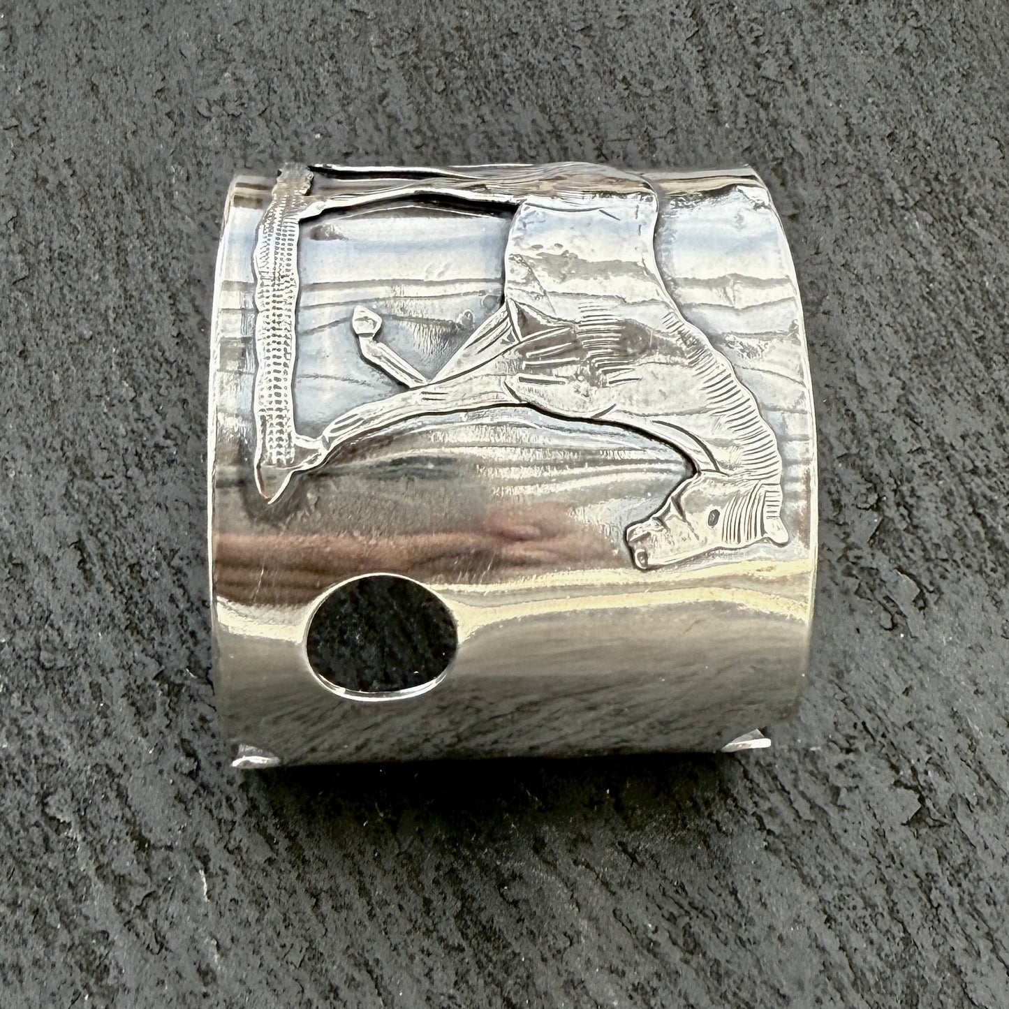 Vintage Engraved Horse Cuff Bracelet