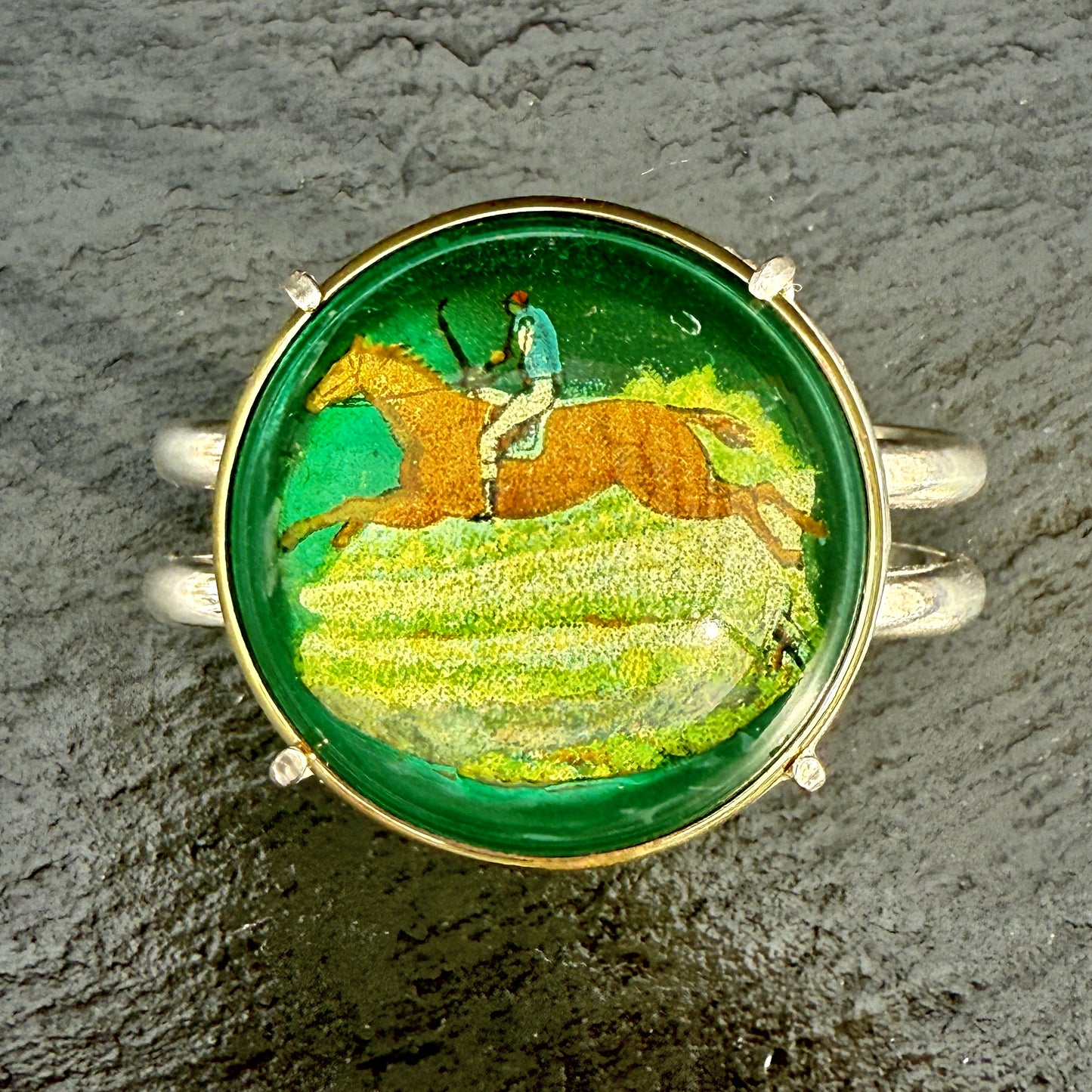 Emerald Rosette Cuff Bracelet