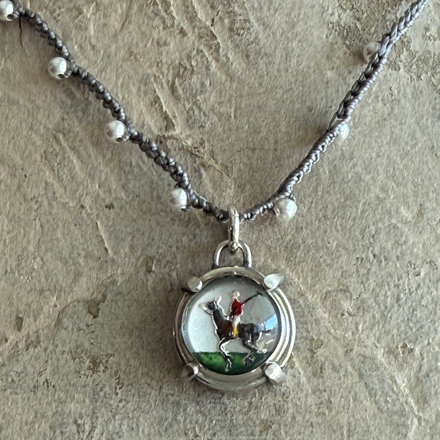 Little Lovely Crystal Polo Pony Necklace