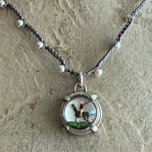 Little Lovely Crystal Polo Pony Necklace