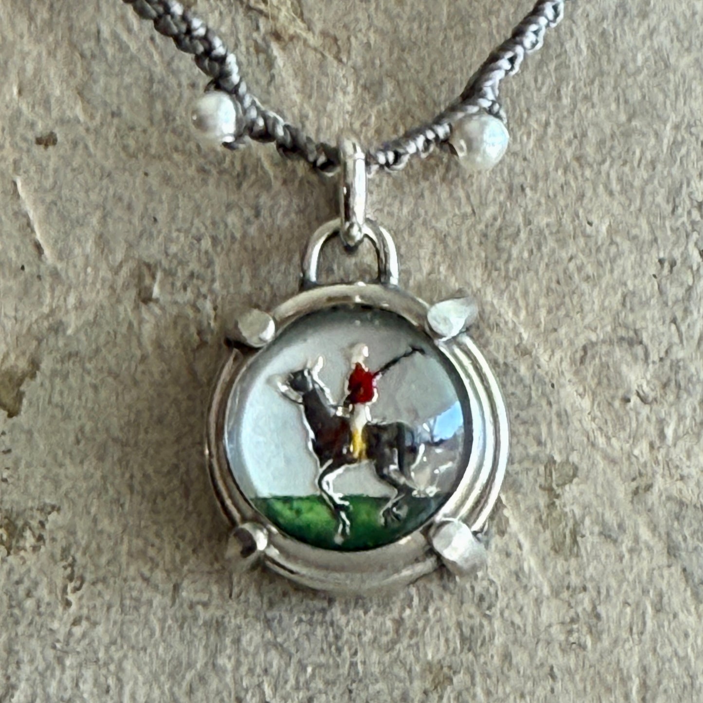 Little Lovely Crystal Polo Pony Necklace