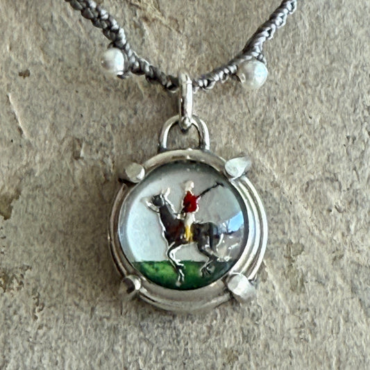 Little Lovely Crystal Polo Pony Necklace