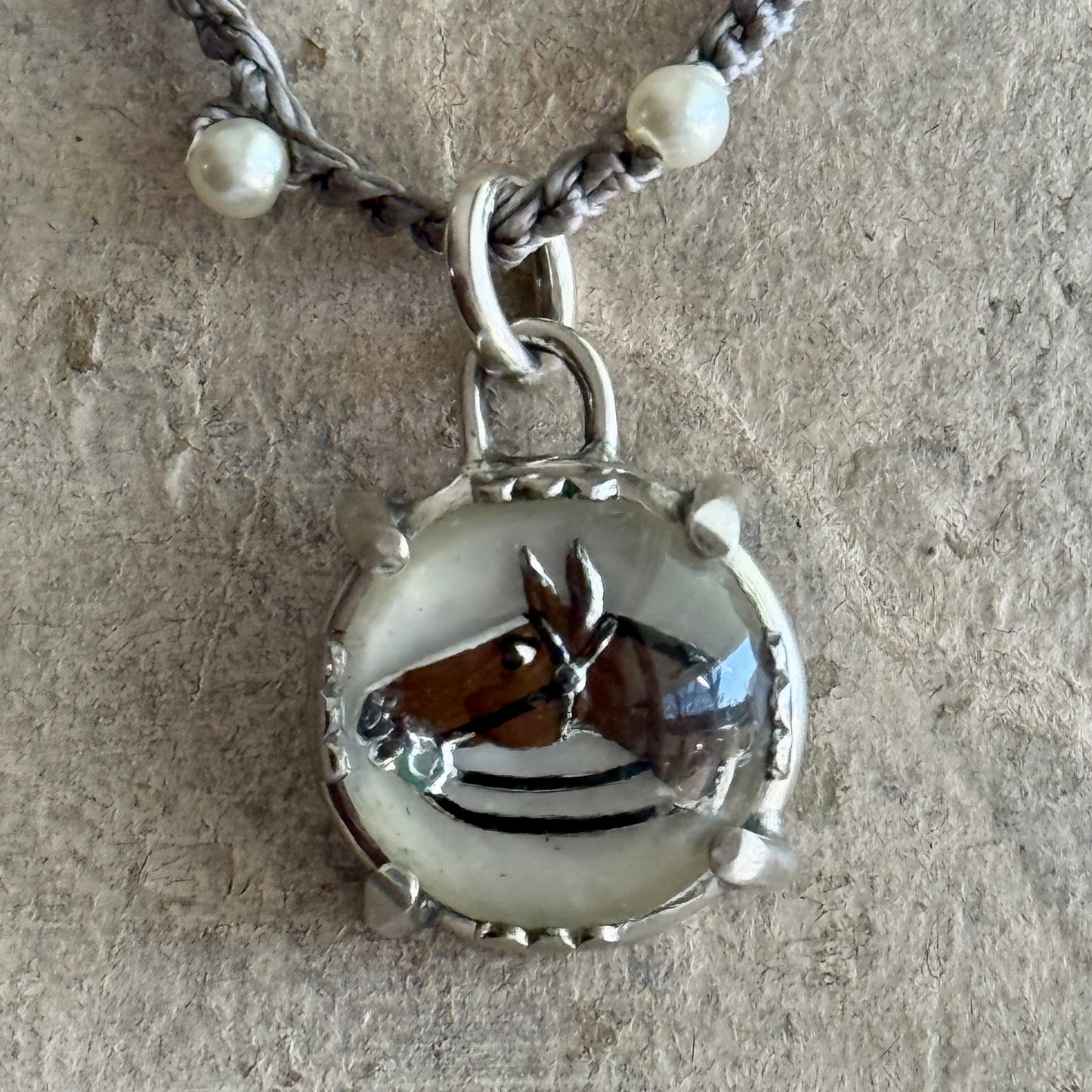Little Lovely Crystal Horse Head Necklace
