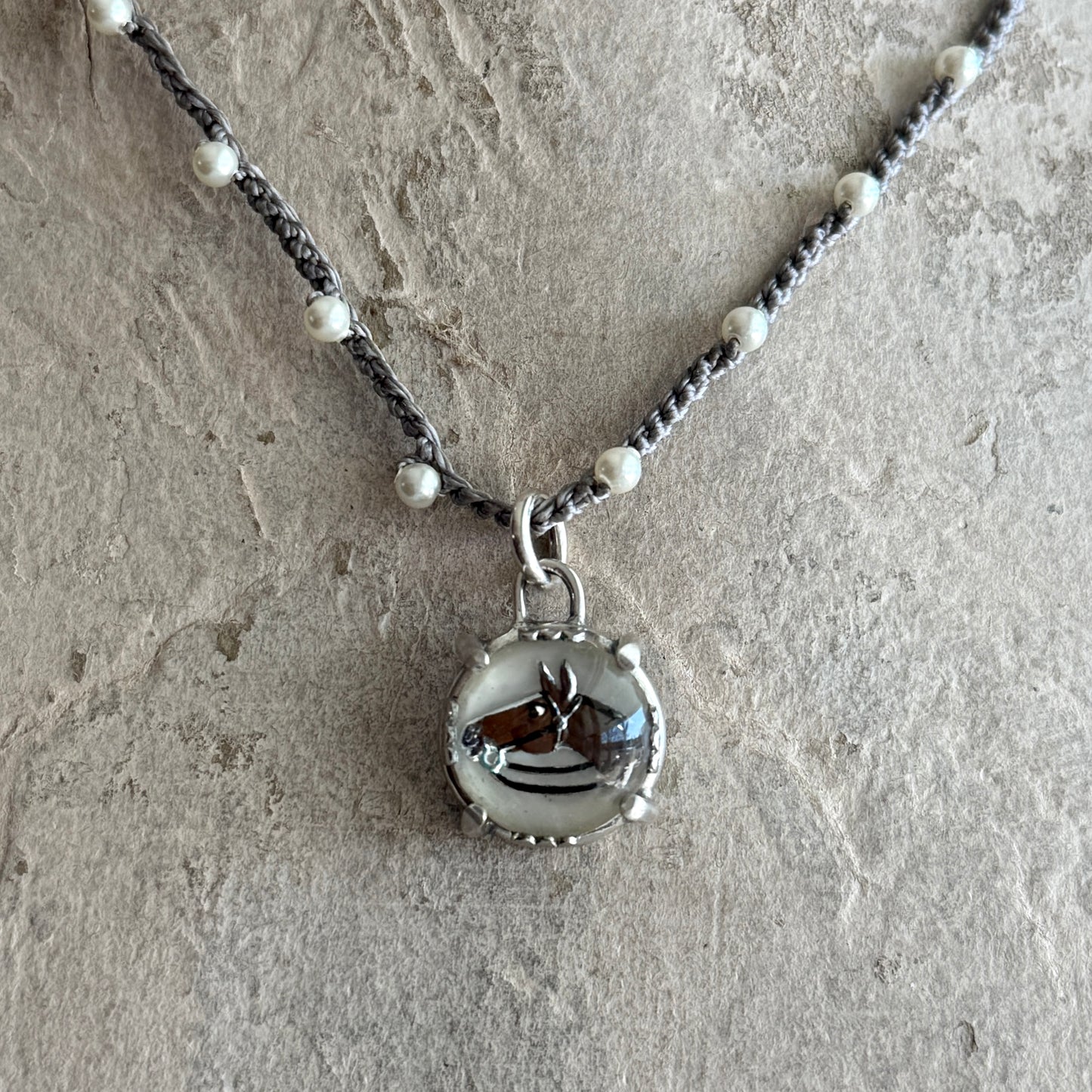 Little Lovely Crystal Horse Head Necklace